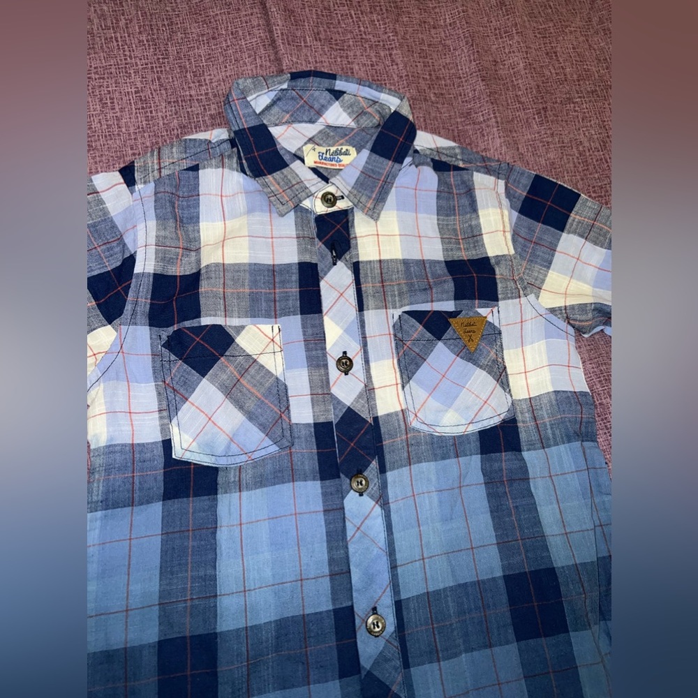 Kids Flannel Button Short